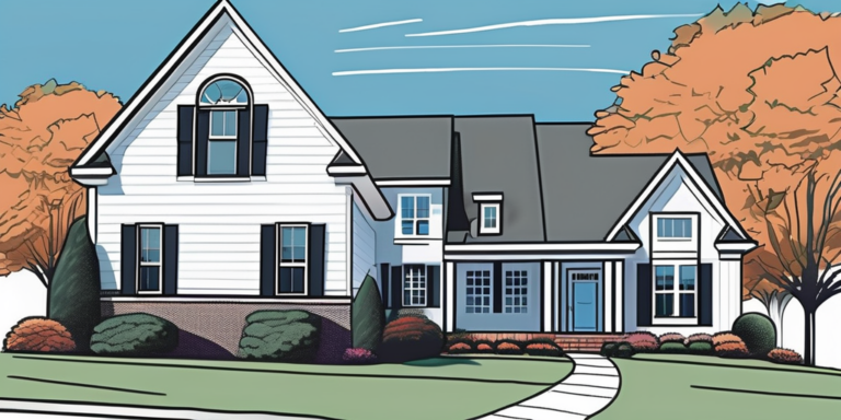 A picturesque suburban house in mooresville with a 'sold' sign on the front lawn