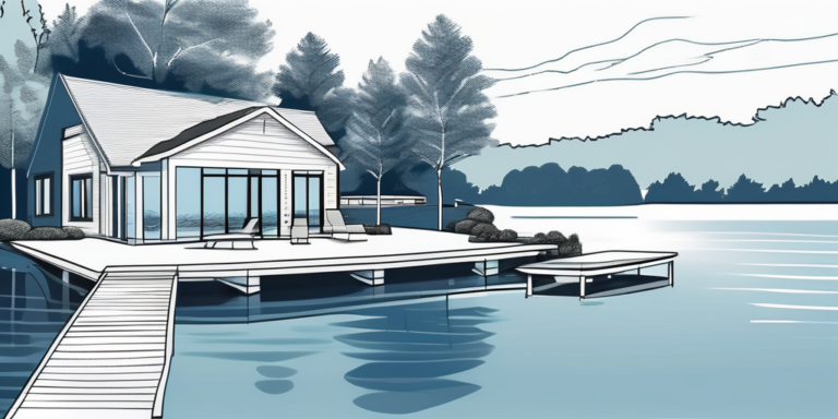 A serene lakefront property in mooresville with outlined lots